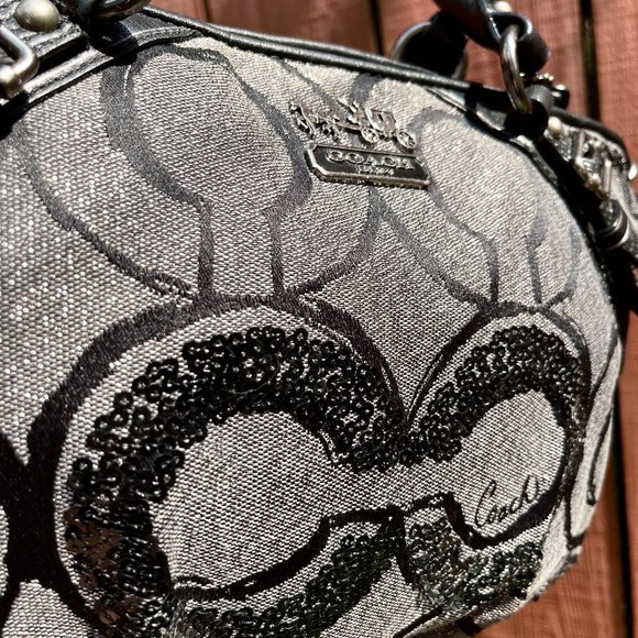Coach Madison Metallic canvas Sequin Bag - Picture 10 of 15